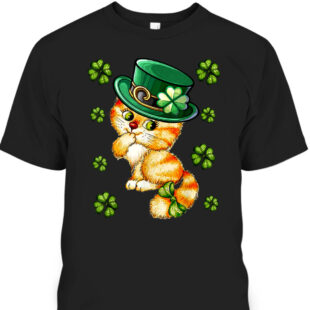 cat shamrock leprechaun st patricks day unisex t shirt 1x1