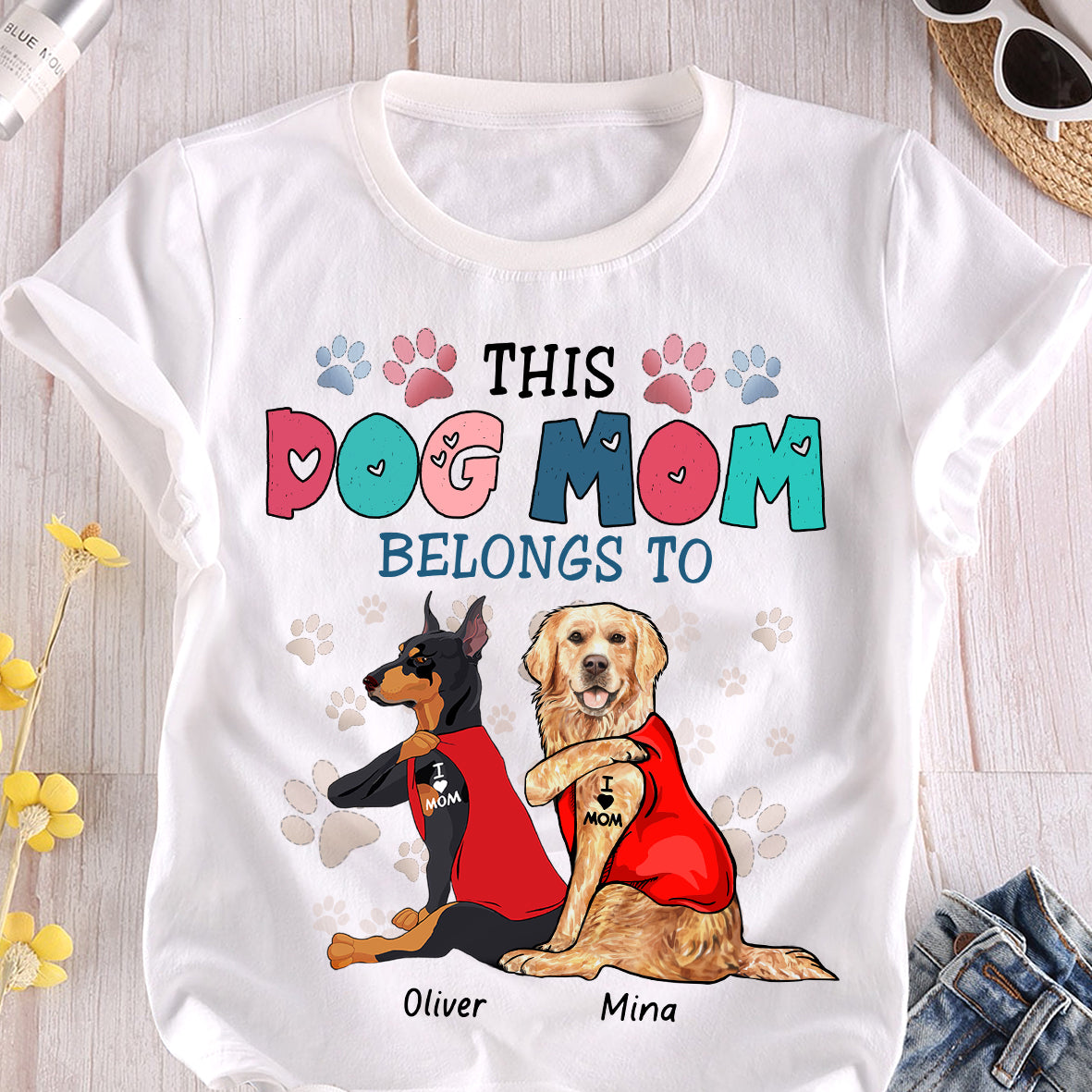 This Dog Mom Belongs To Dog Personalized Shirt, Mother’s Day Gift for Dog Lovers, Dog Dad, Dog Mom